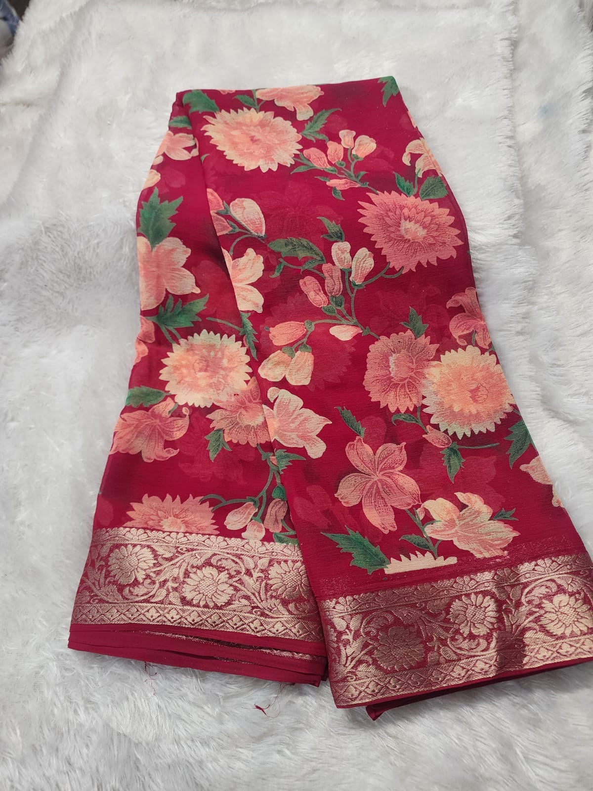 Chiffon floral digital saree-SR1305