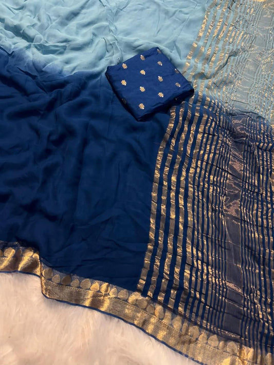 Viscose Georget dual shade saree-SR1222D