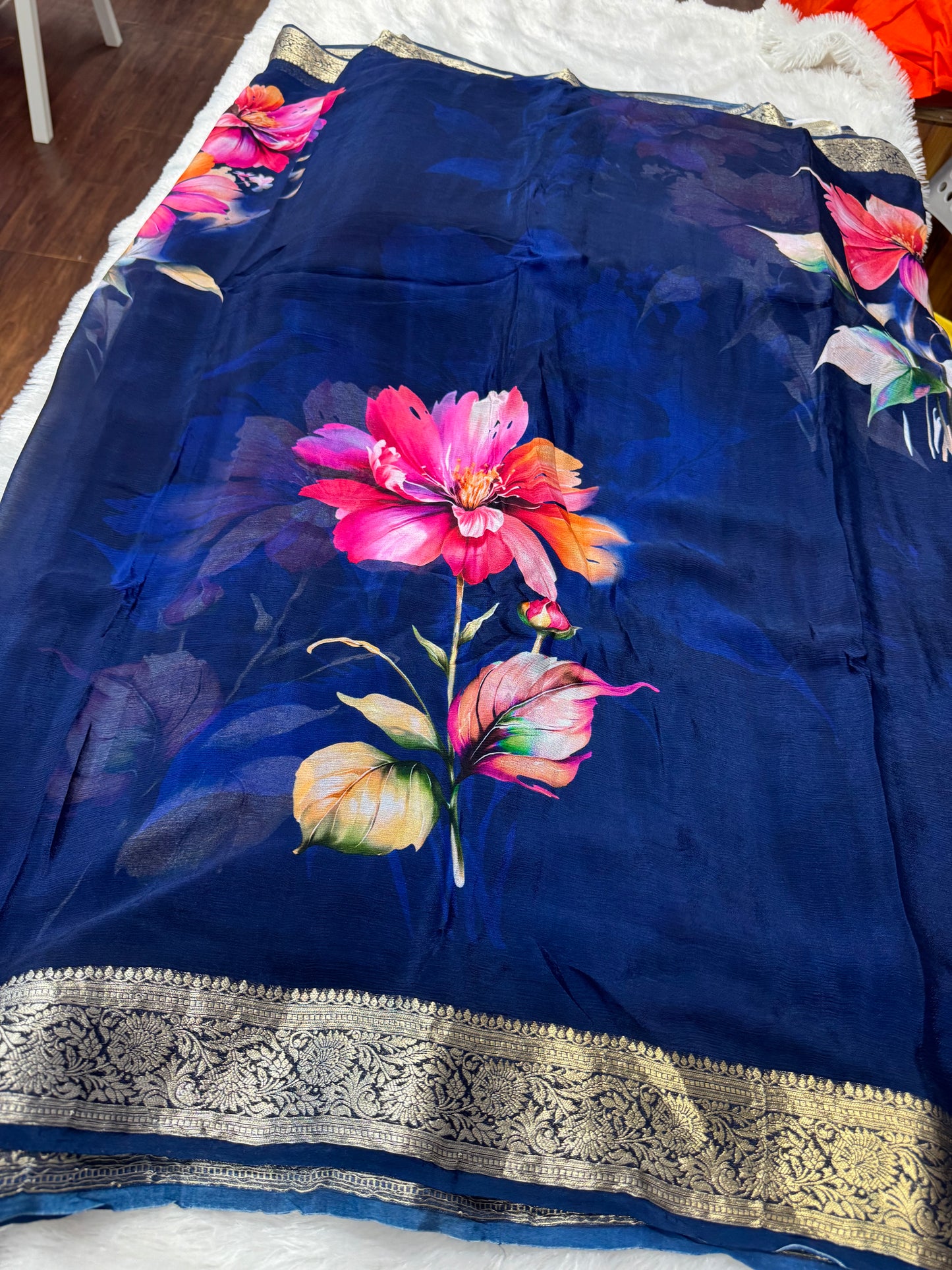 Pure Chinnon Digital Saree-SR1251G