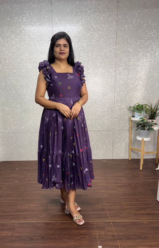 Chanderi frock-SRF1017E