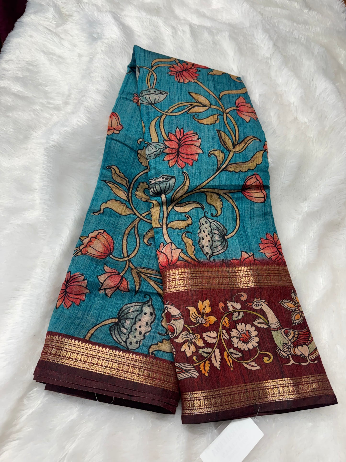 Mushru silk Kalamkari saree-SR1215C