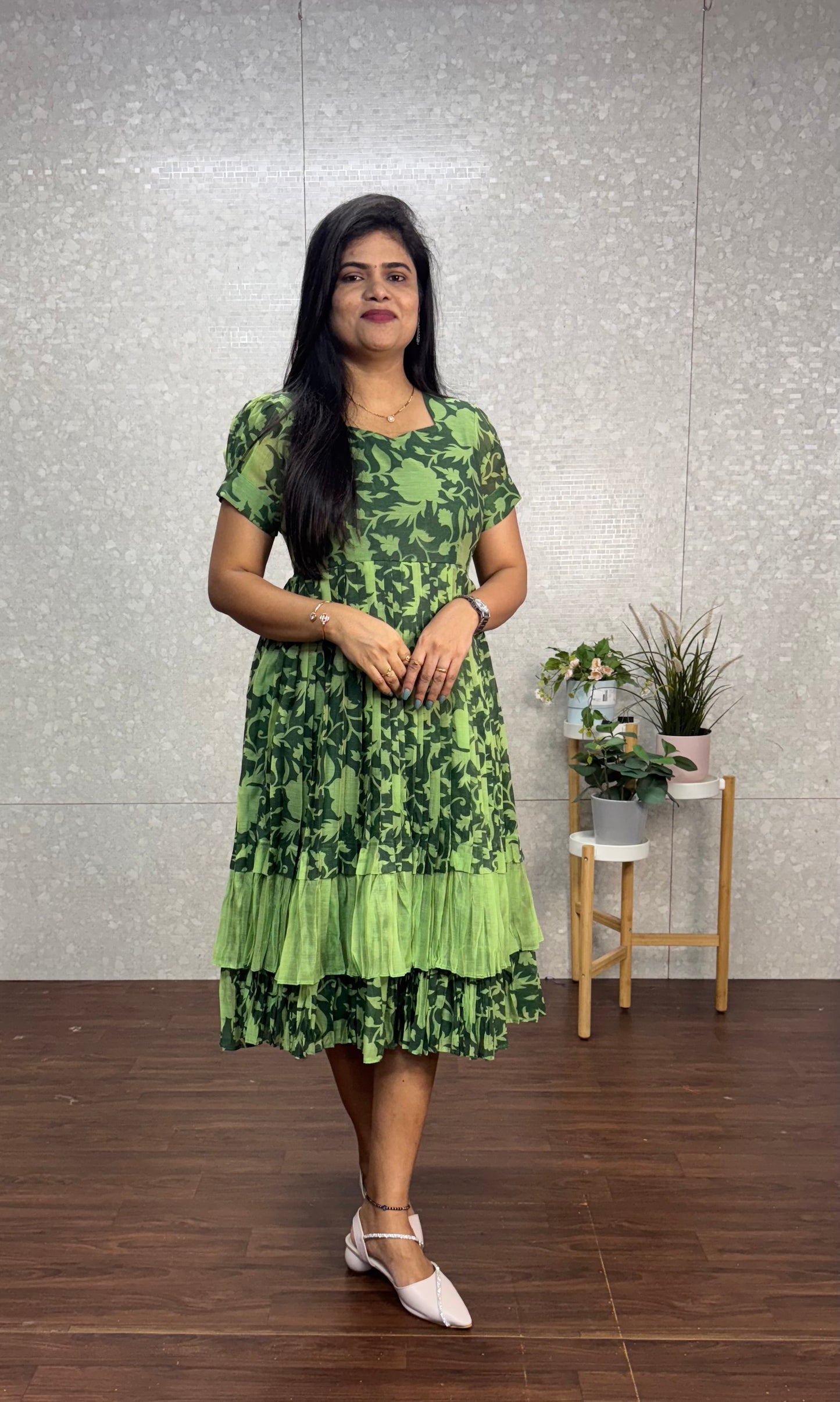 Mul Chanderi frock-SRF1026C