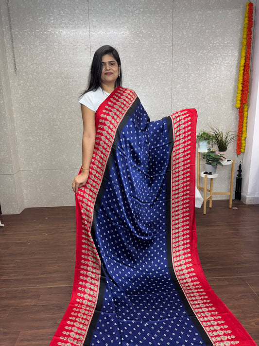 Ajrakh saree-SR1017E