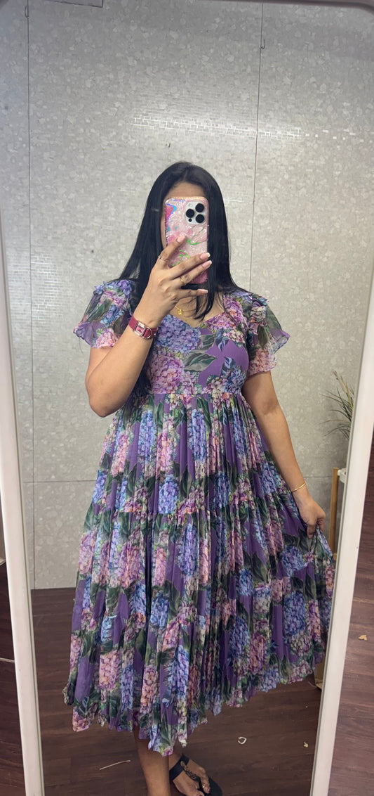 chiffon floral frock -SRF1056A