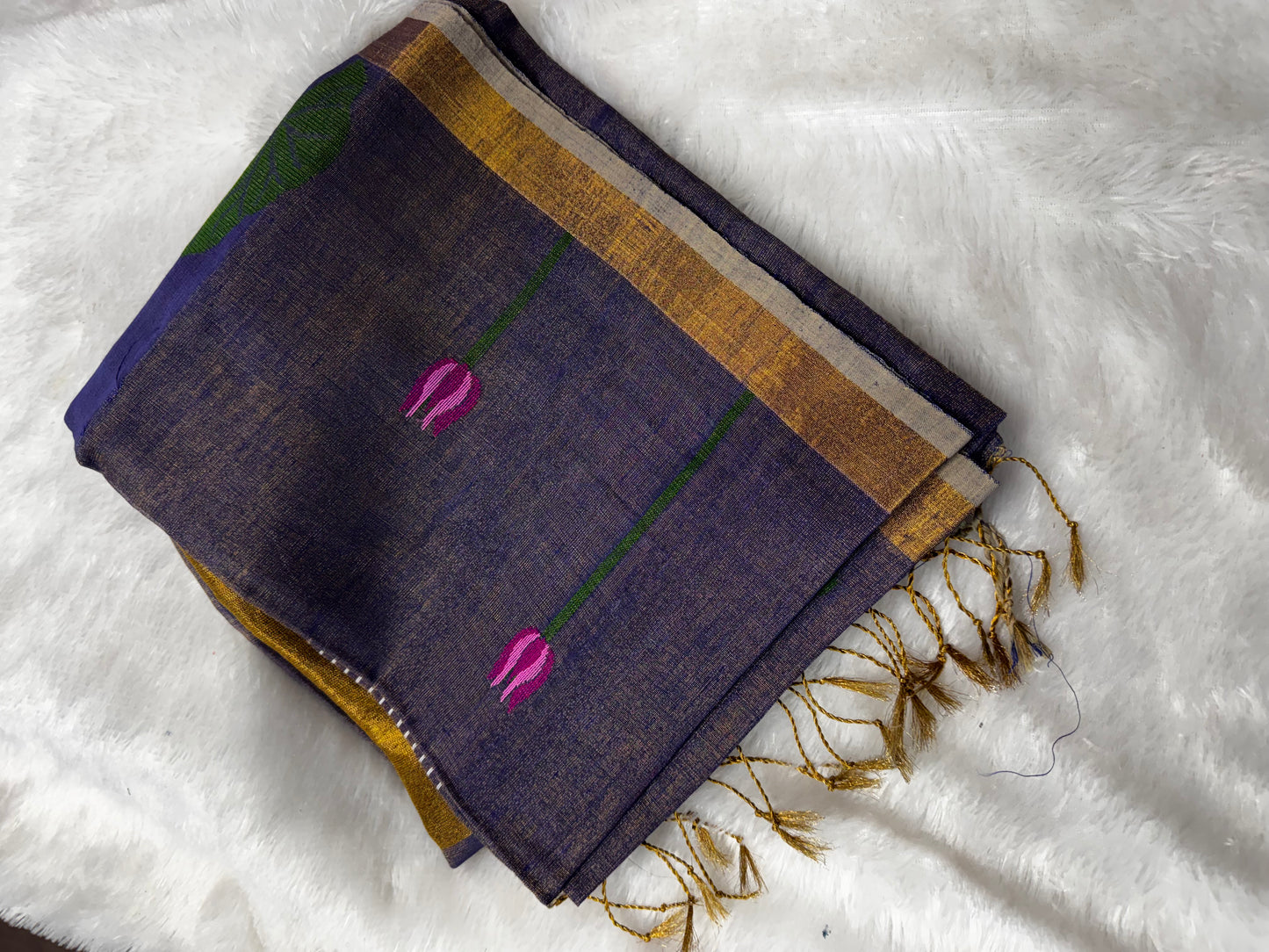 Linen tissue Jamdhani saree-SR1224D