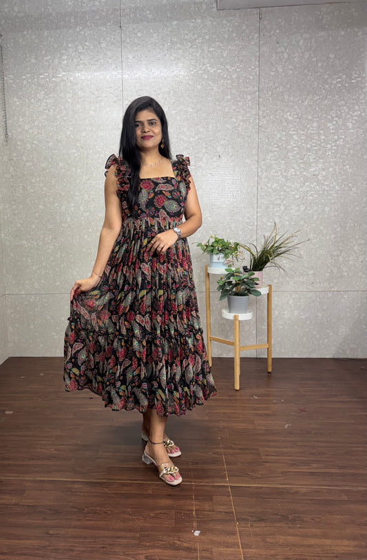 Georget paisley frock-SRF1044A