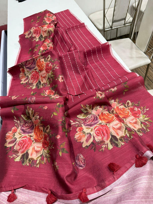 Soft Tassar saree-SR1060C