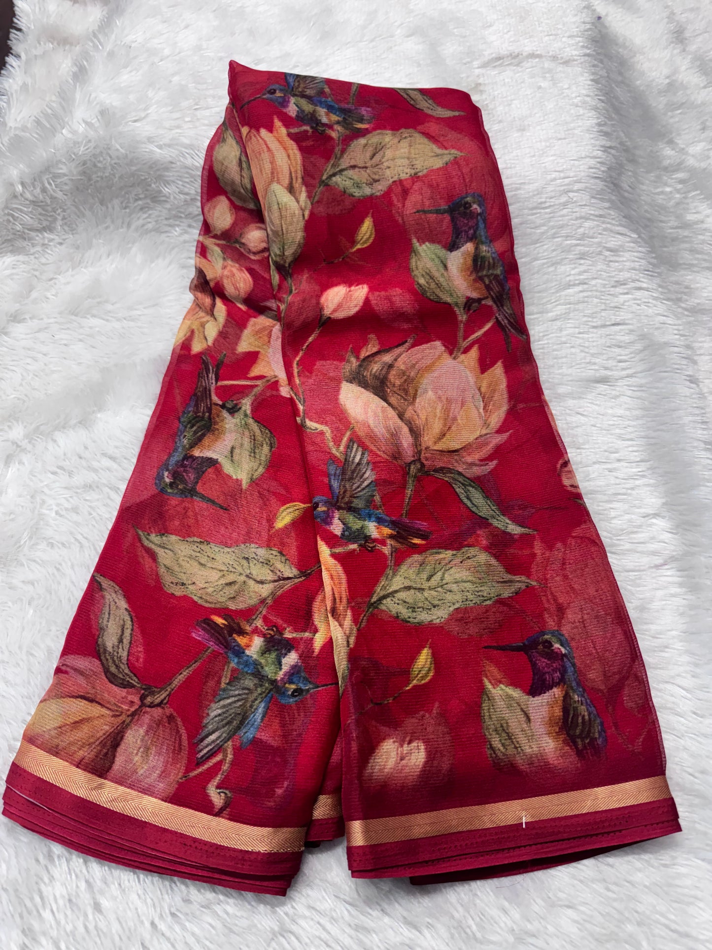 Chiffon floral saree-SR1261A