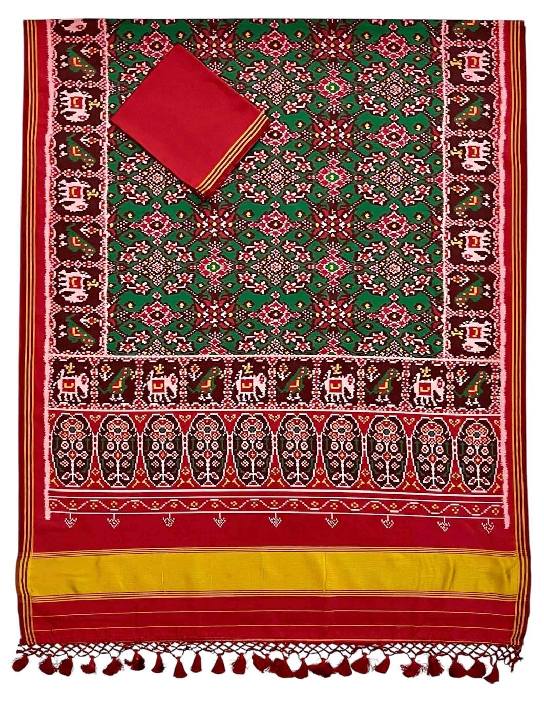 Spun silk Patola saree-SR1220C
