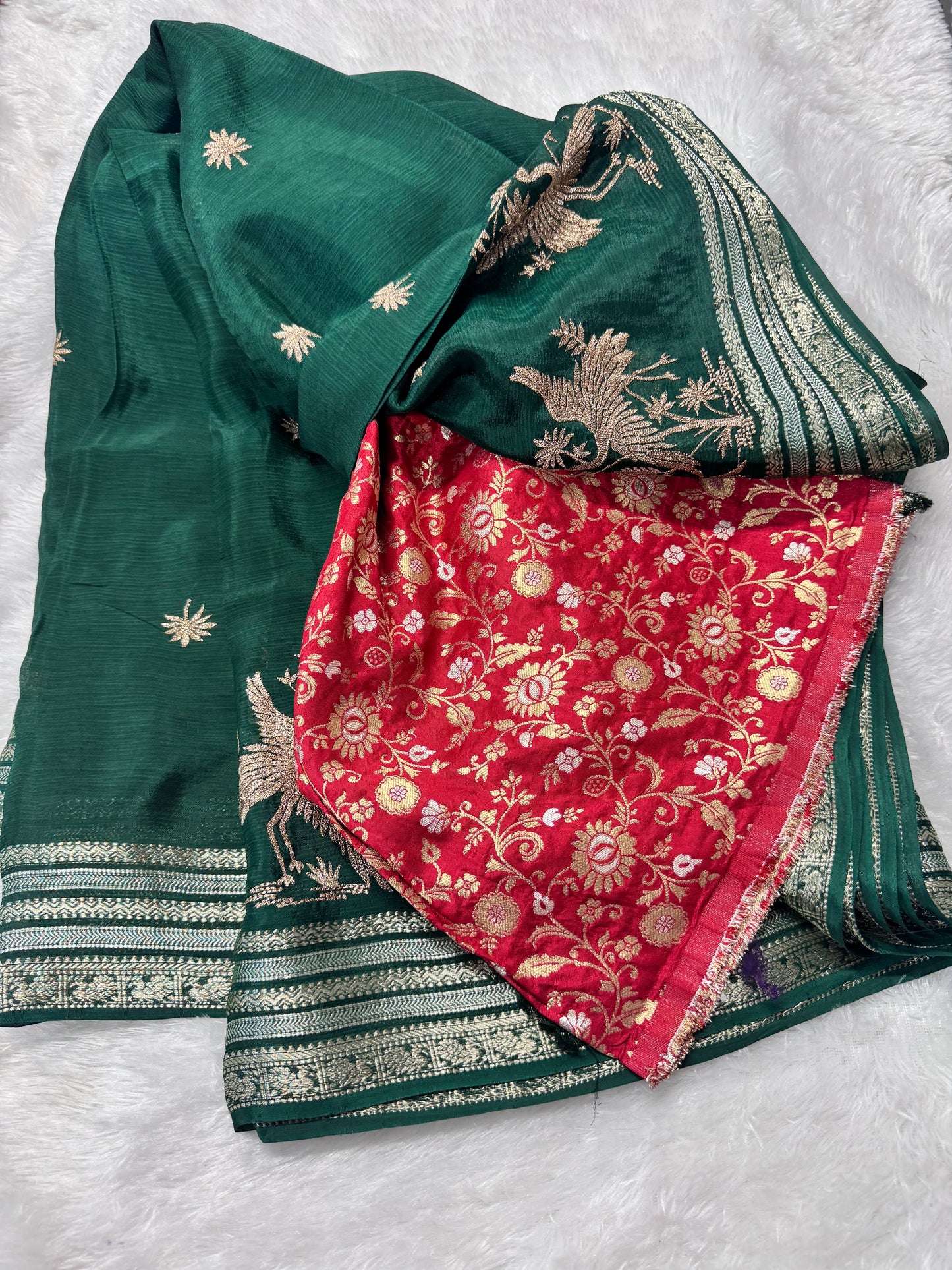 Pure chinnon fancy saree-SR1268A