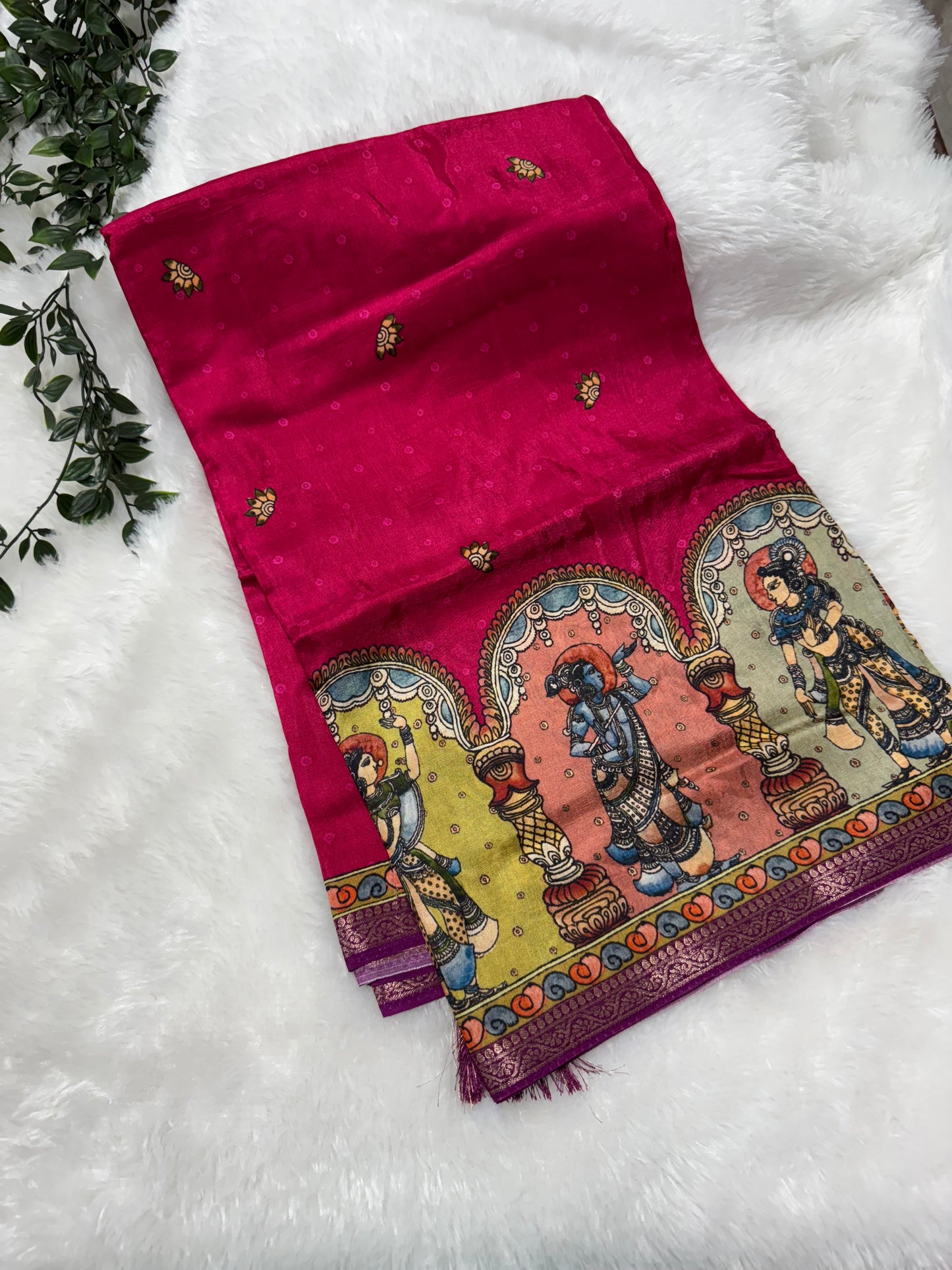 Kanchi crepe Kalamkari saree-SR1031C