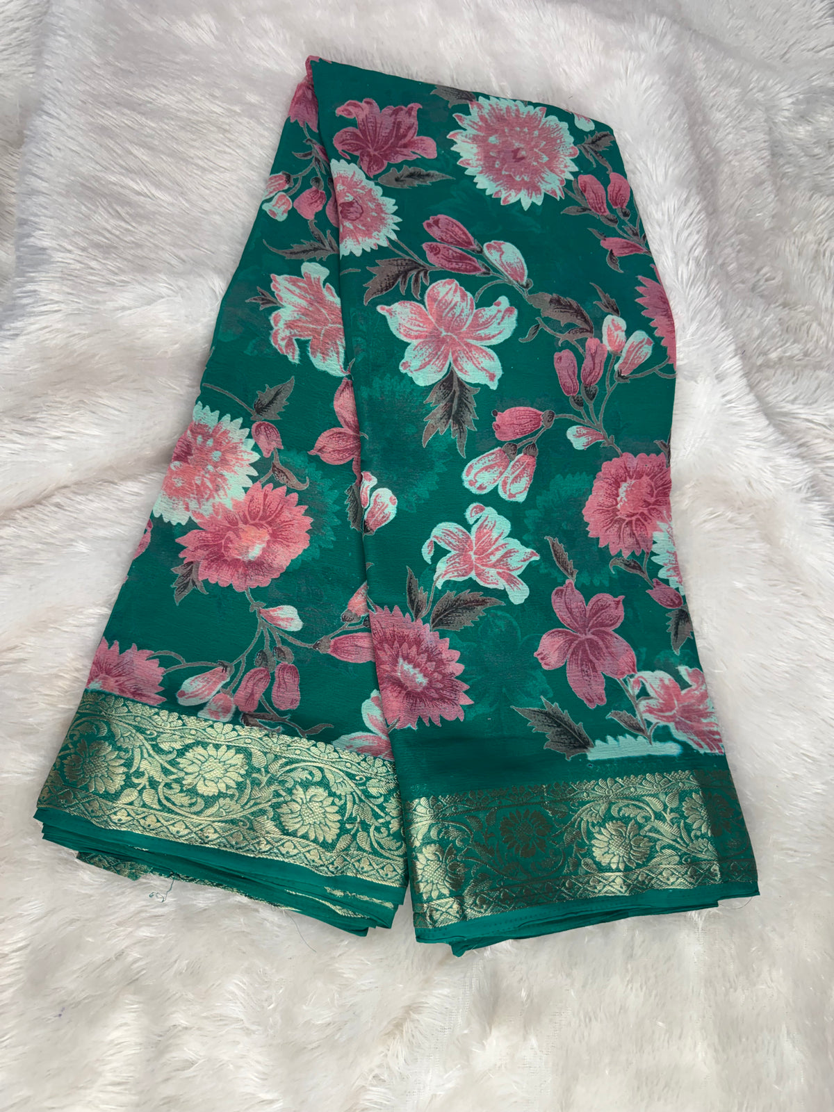 Chiffon floral saree-SR1345D