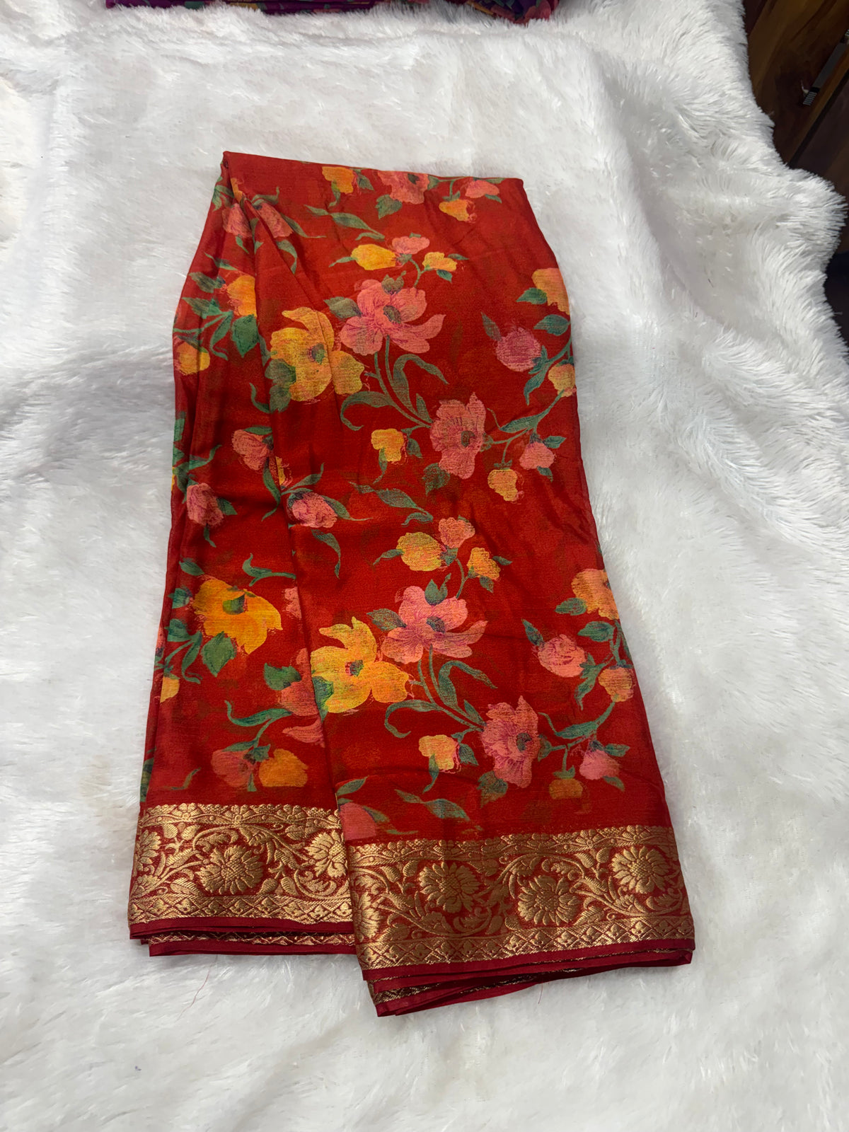 Chiffon floral saree-SR1343D