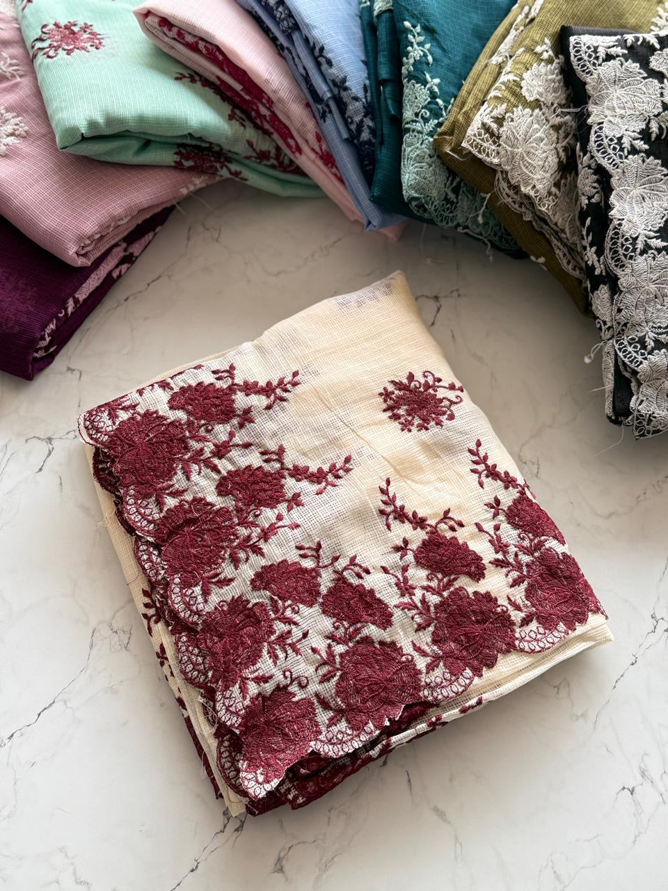 Kota doria Embroiderd Saree-SR1239D