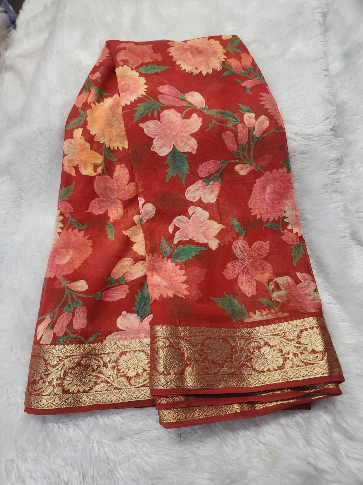Chiffon floral digital saree-SR1305