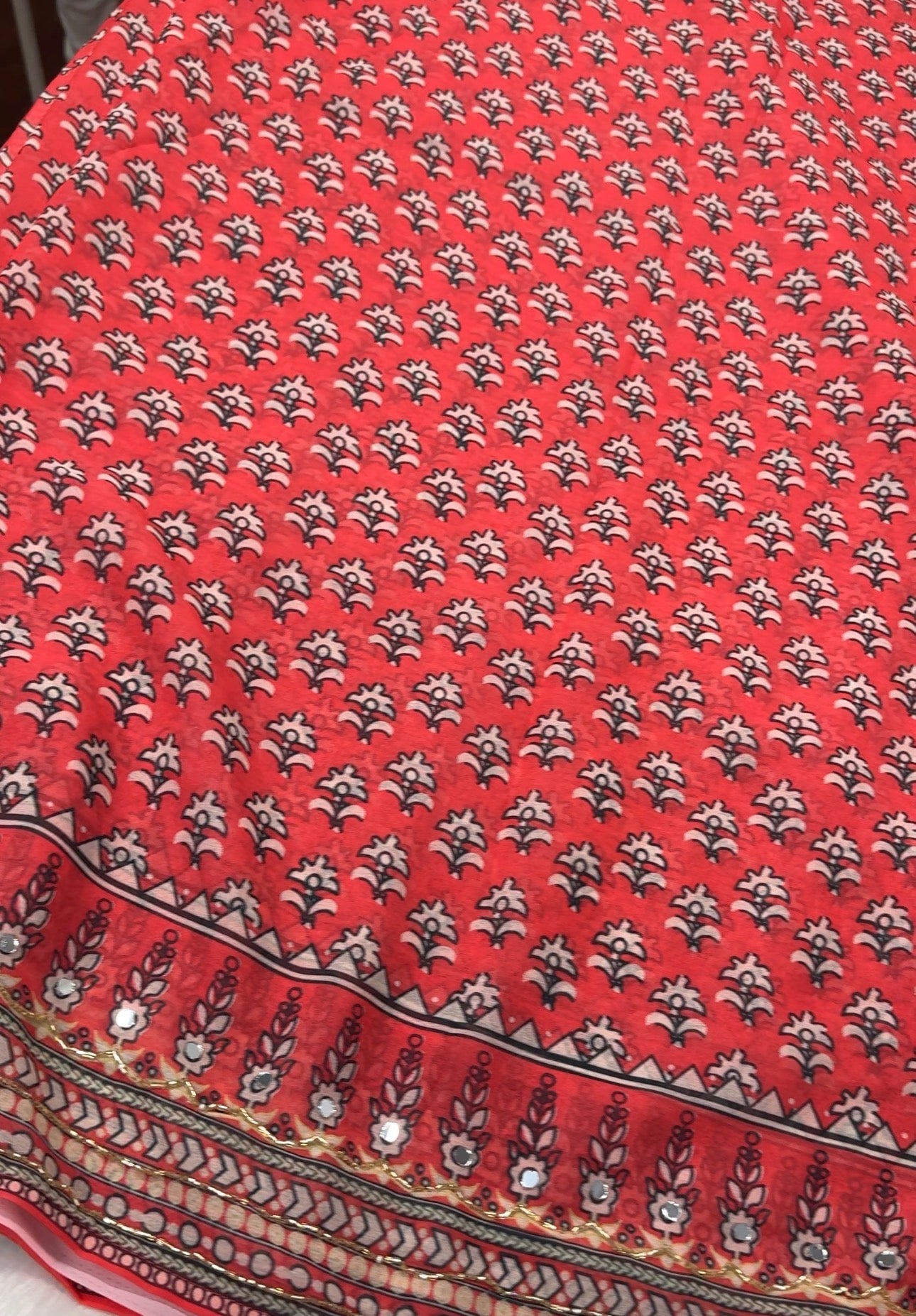 Georget mirror work saree-SR1214D