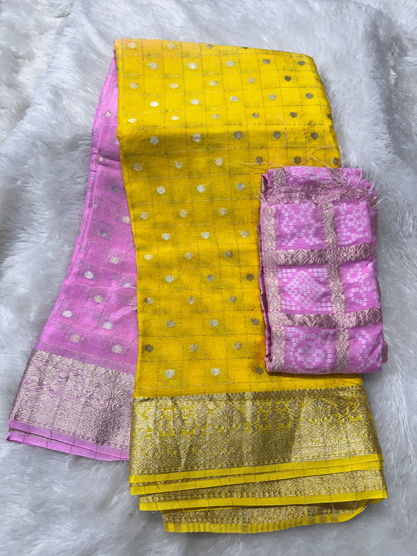 Pure chinnon zari checks saree-SR1263F