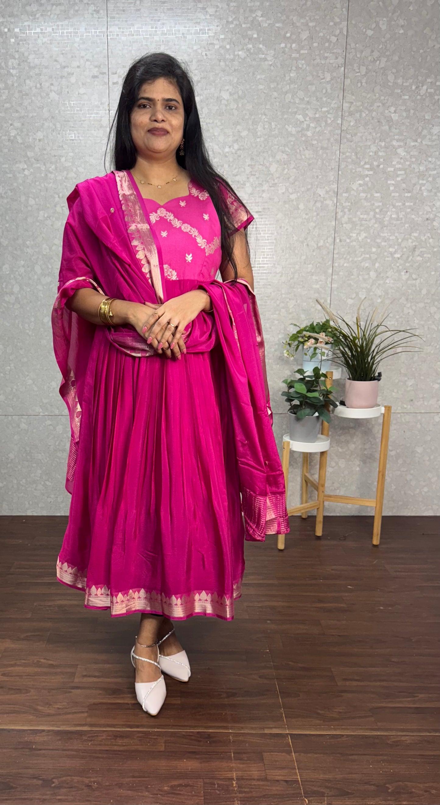 Pure Chinnon Anarkali-SRA010B
