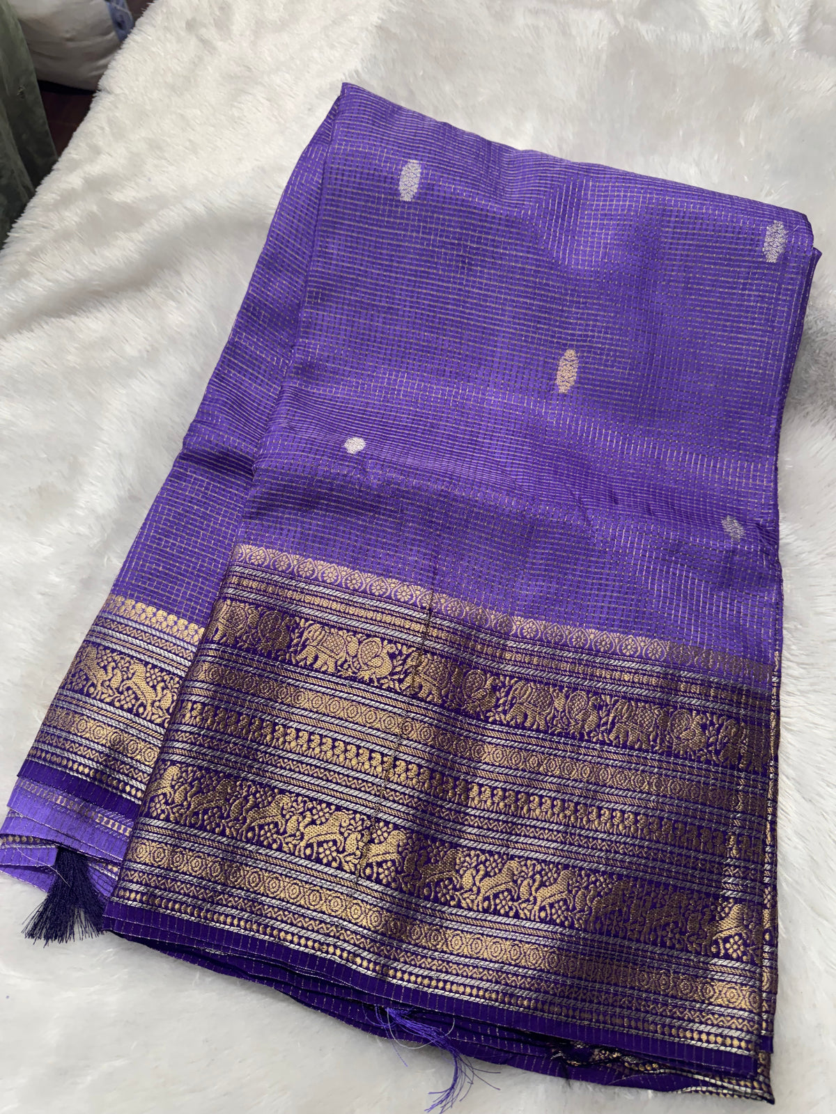 Vintage checks saree-SR1306I