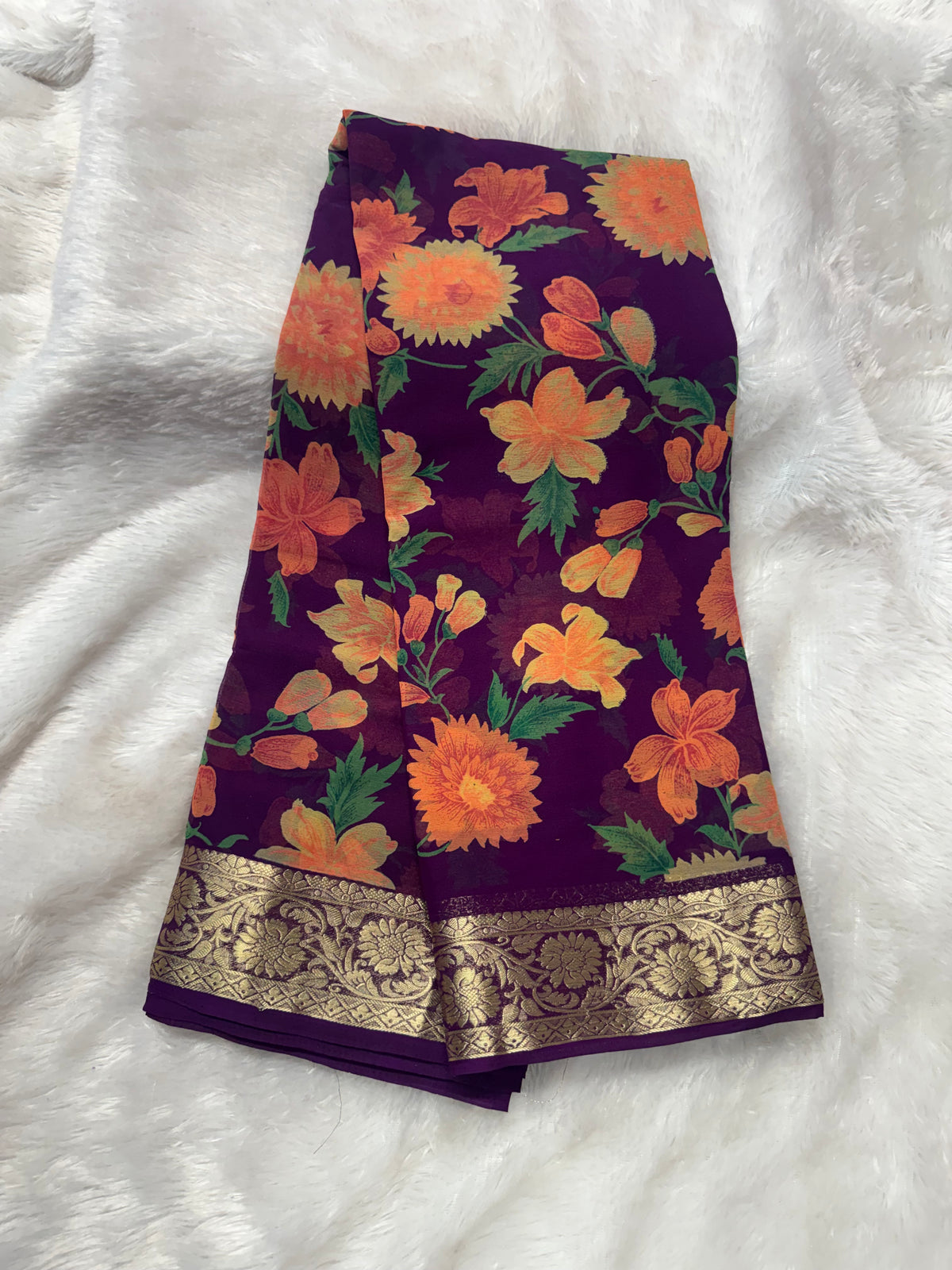Chiffon floral saree-SR1345G