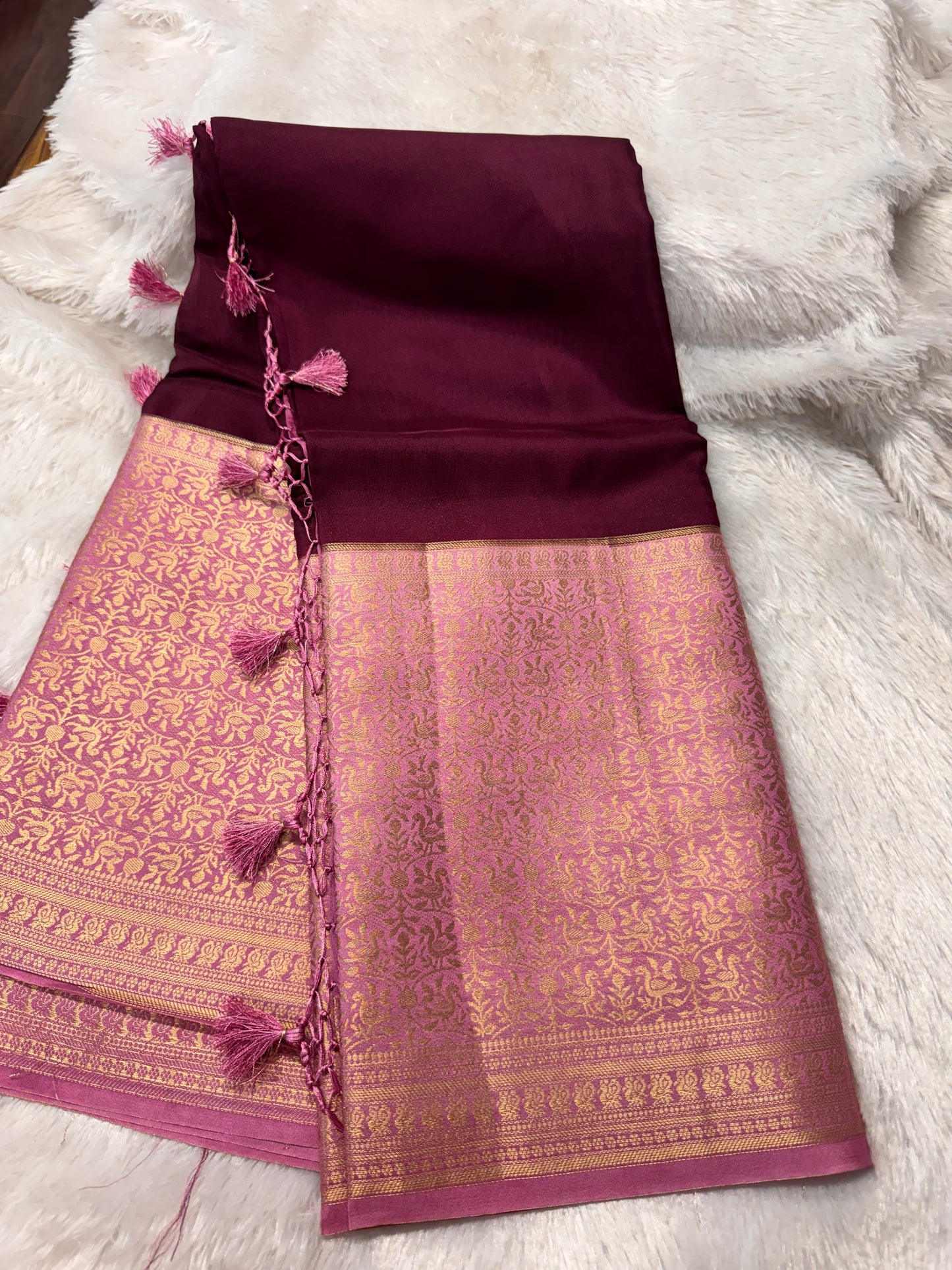Mysore crepe silk saree-SR1295G