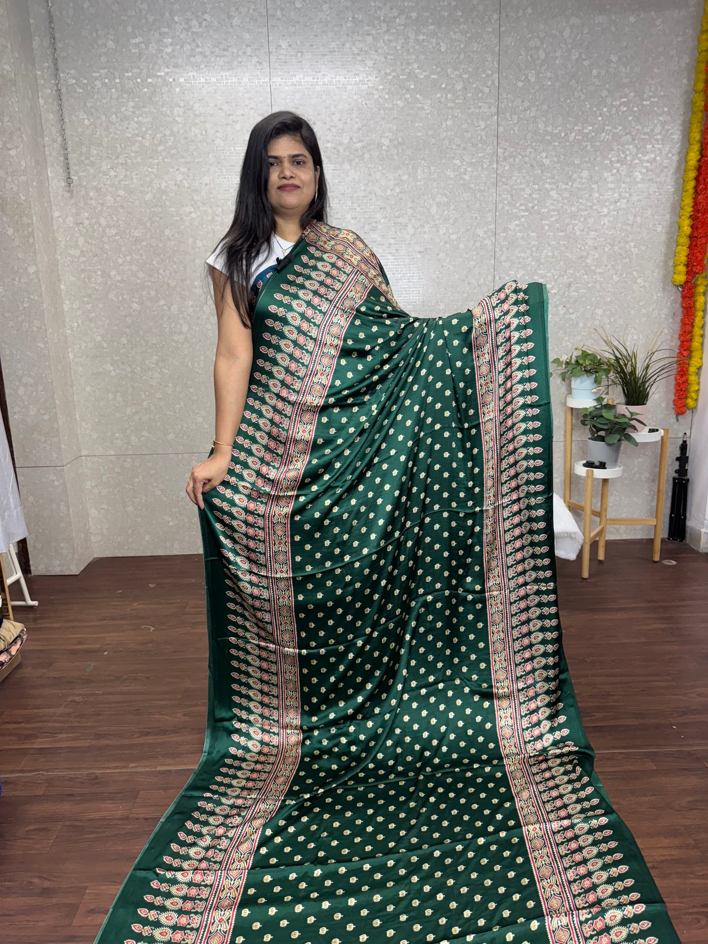 Ajrakh saree-SR1016A