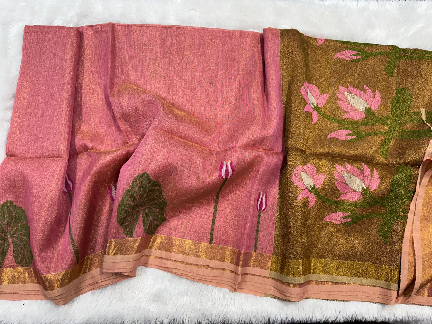 Linen tissue Jamdhani saree-SR1204J