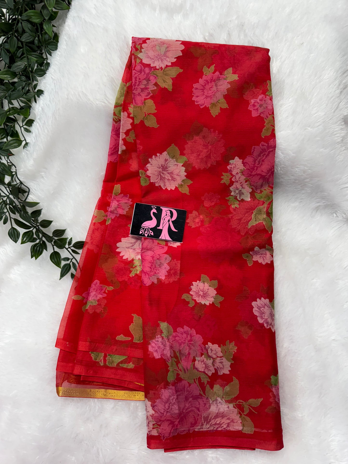 Chiffon floral saree-SRS018C