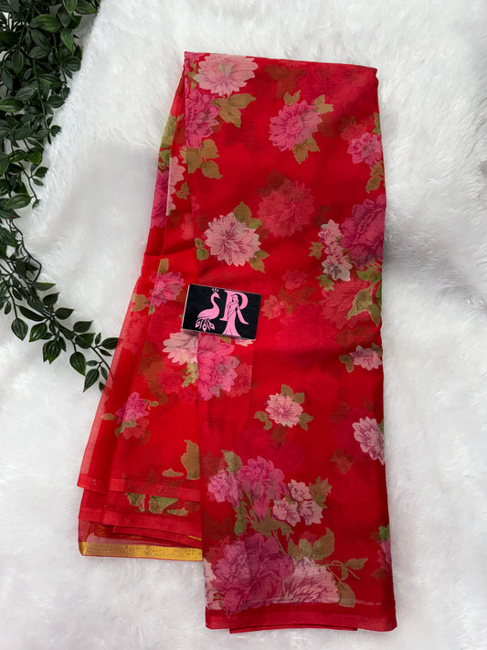 Chiffon floral saree-SRS018C