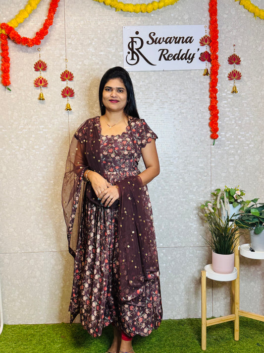 Crepe Silk Anarkali-SRA1001D