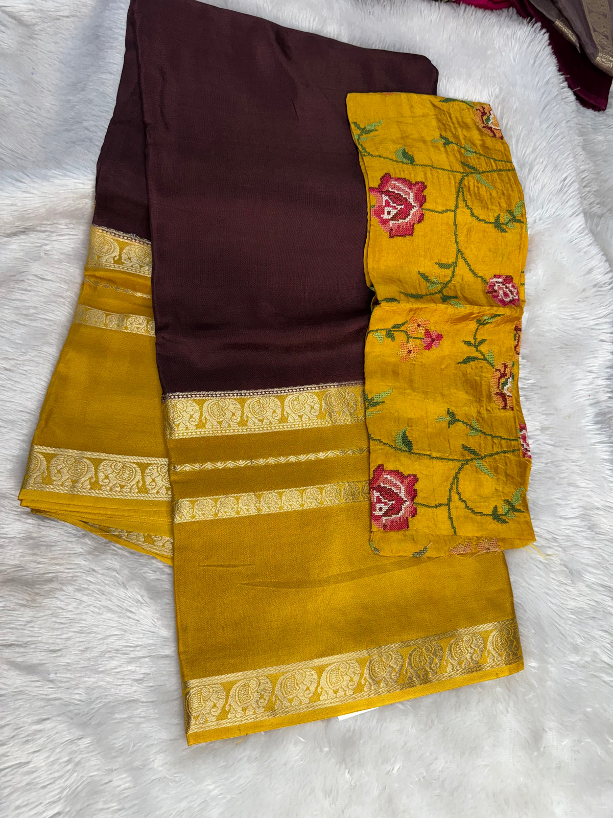 Mysore crepe saree-SR1342B
