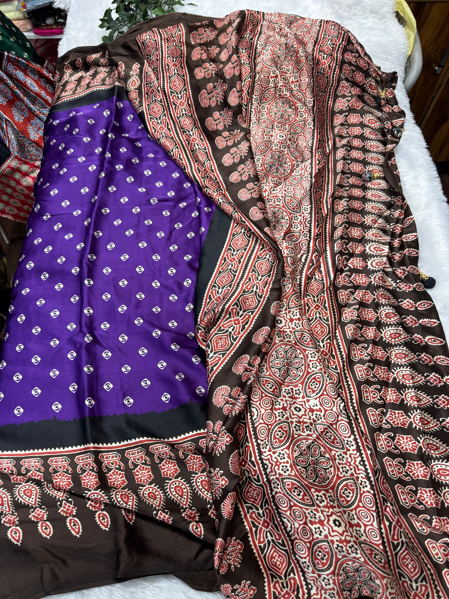 Ajrakh saree-SR1017D