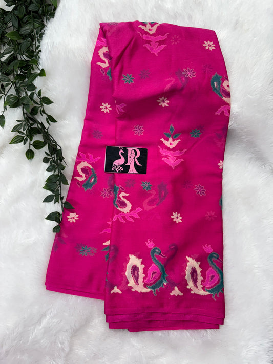 Chiffon printed saree-SRS018F