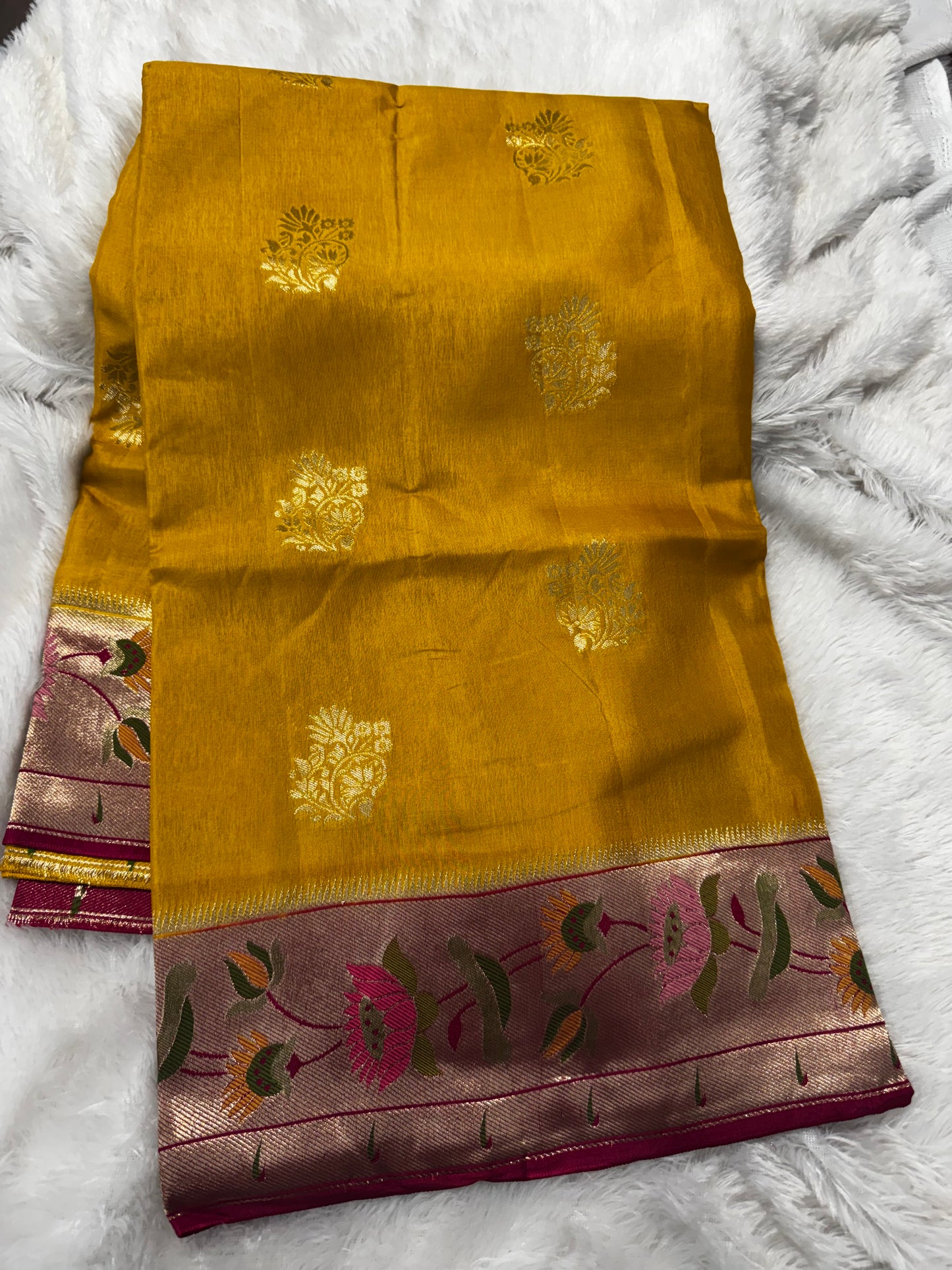 Munga crepe paithani saree-SR1238B