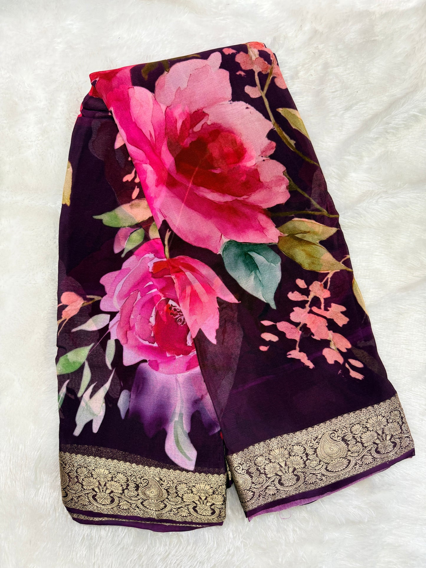 Pure chinnon digital print saree-SR1210F