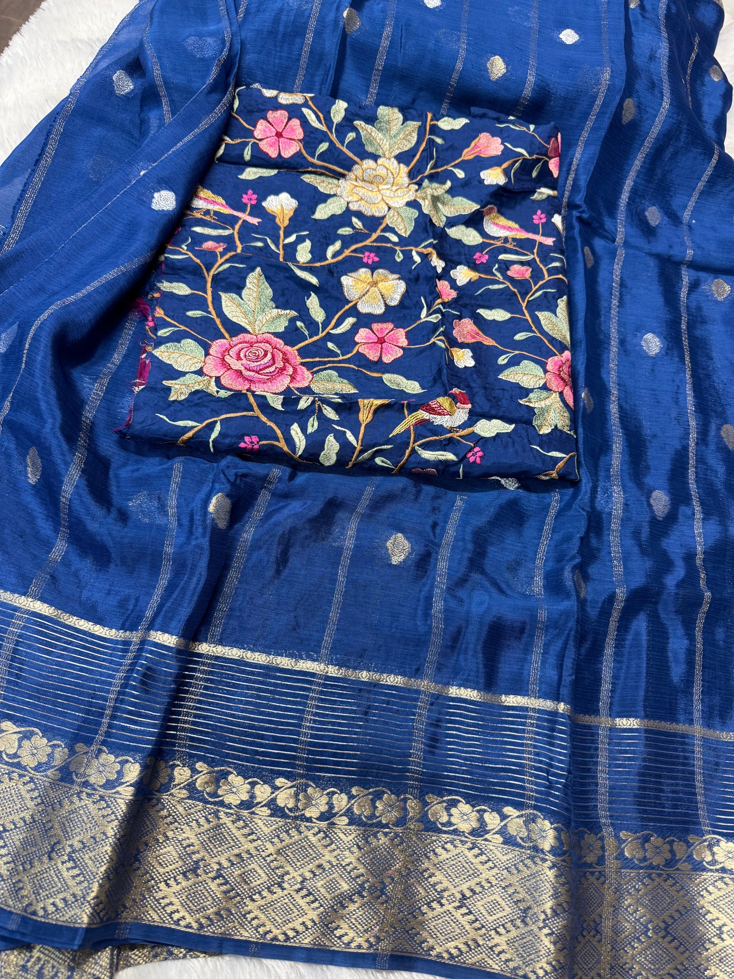 Pure chinnon silk sarees-SR1179A