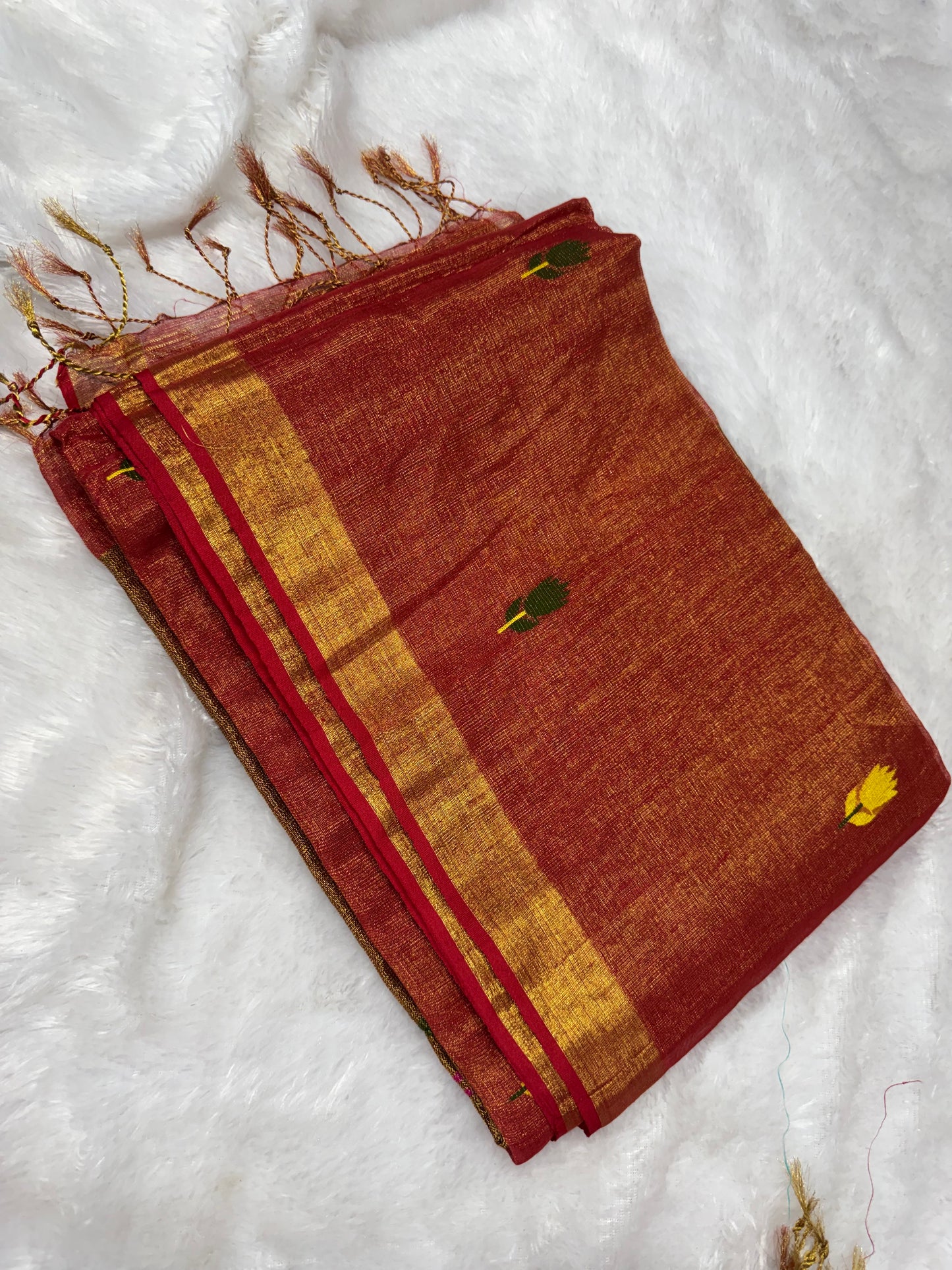 Linen tissue Jamdhani saree-SR1228F
