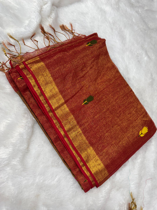 Linen tissue Jamdhani saree-SR1228F