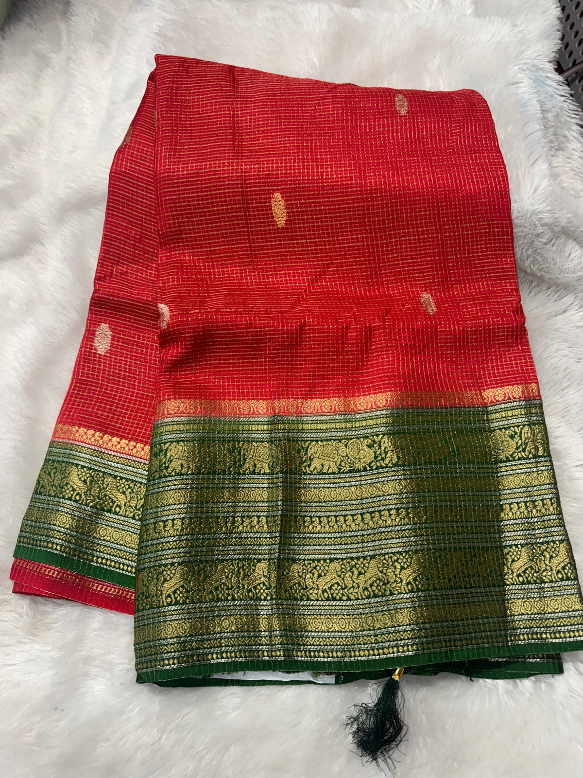 Vintage checks saree-SR1306H