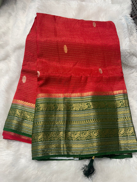 Vintage checks saree-SR1306H