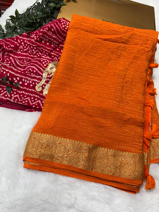 Georget crush tissue saree-SR1024E