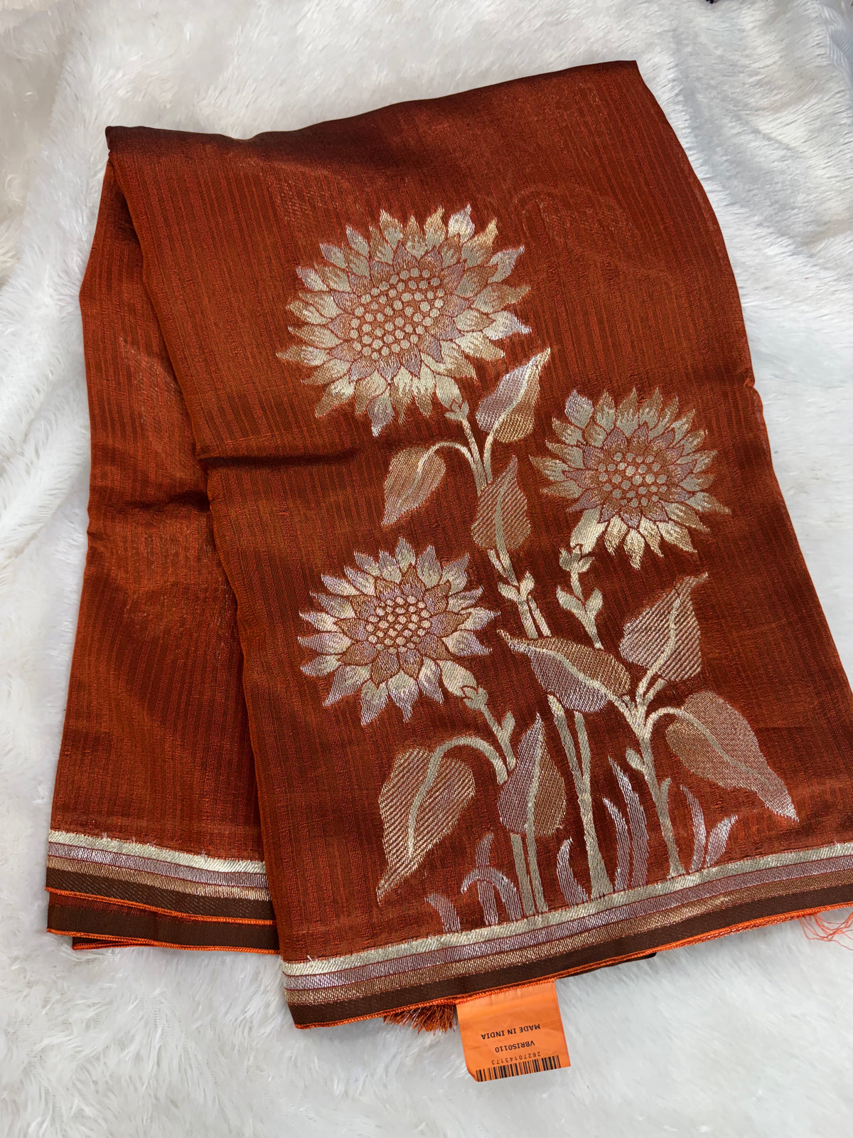 Handloom Tassar Georget saree-SR1314