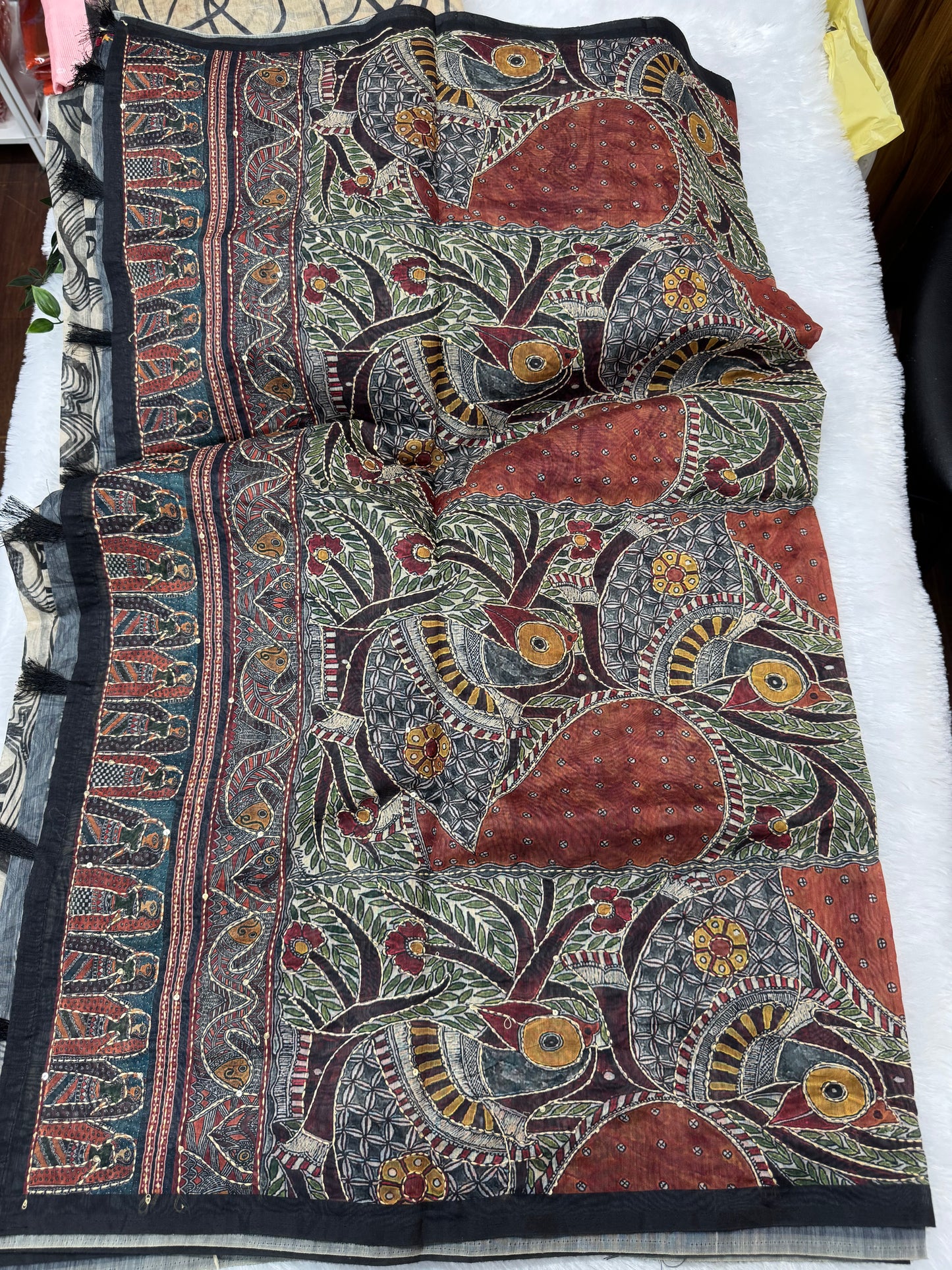 Chanderi work saree