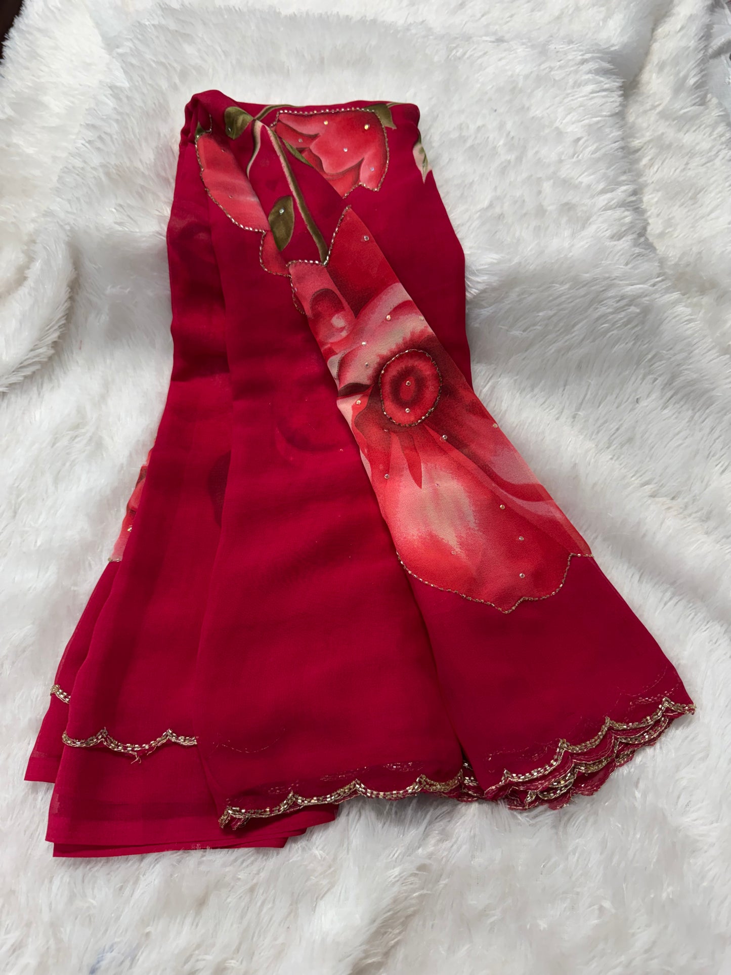 Georget floral cocktail saree-SR1219C