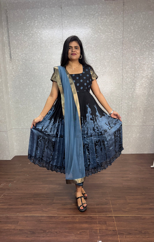 Kalamkari Anarkali-SRF011A