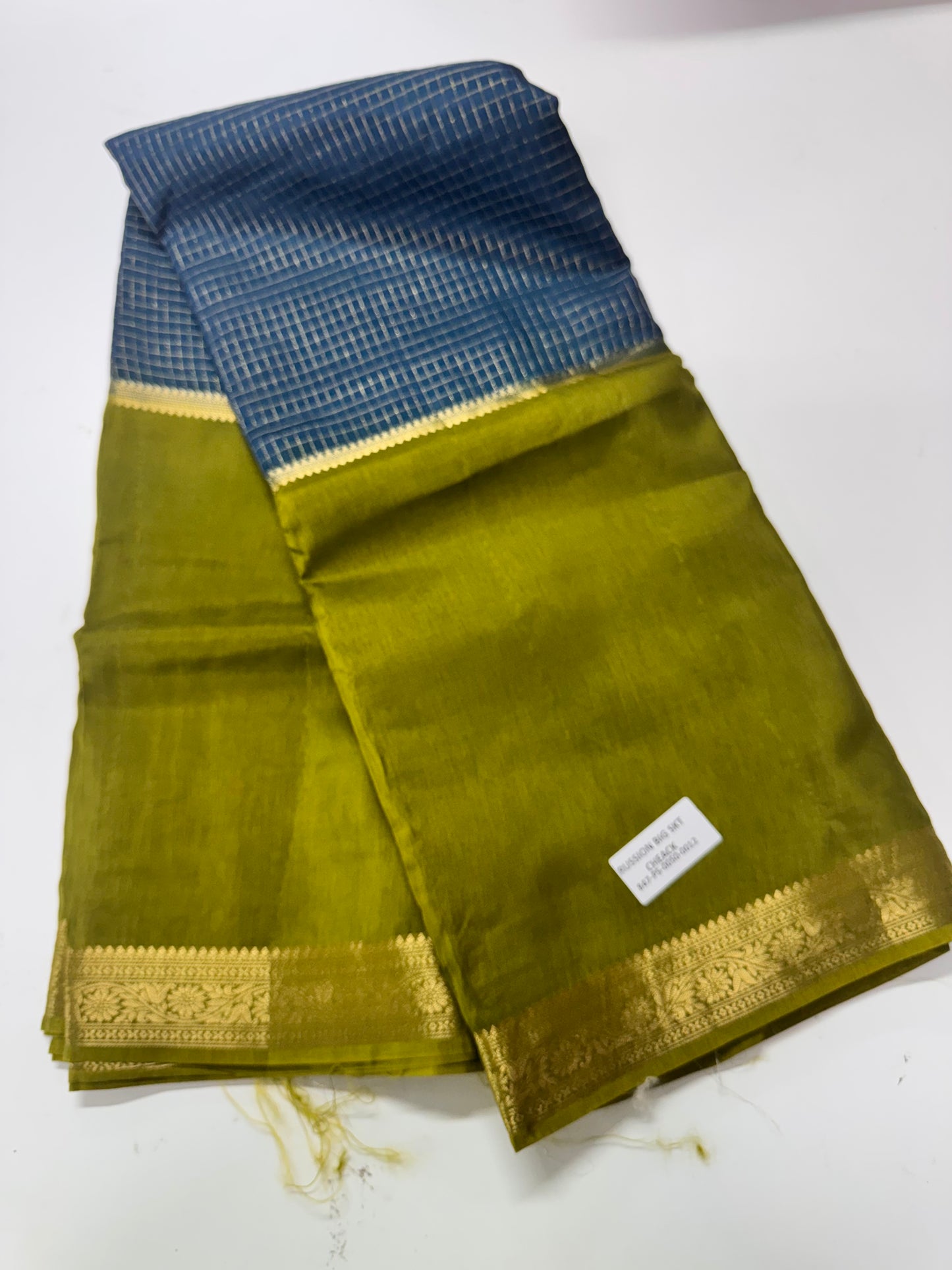 Russian Georget checks saree-SR1287E