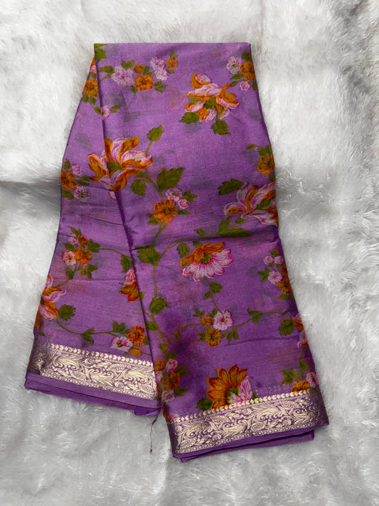 Chinnon floral print saree -SR1236P