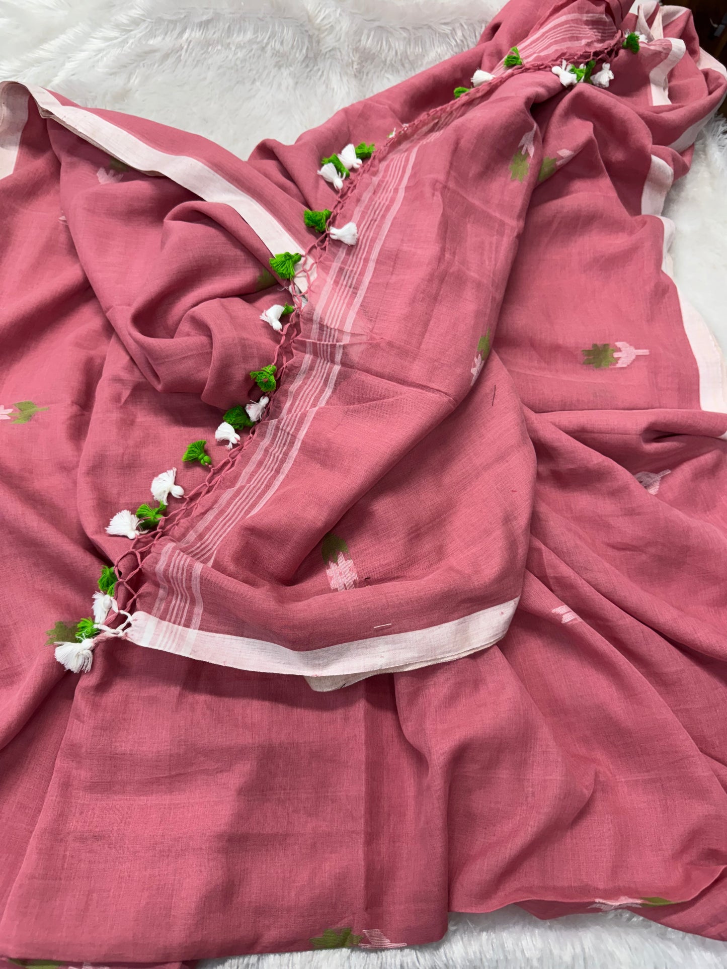 Pure Mulcotton Jamdhani saree-SR1216A