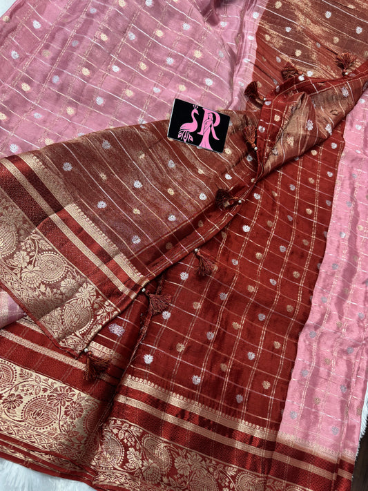 Pure Chinnon zari checks-SR1041A