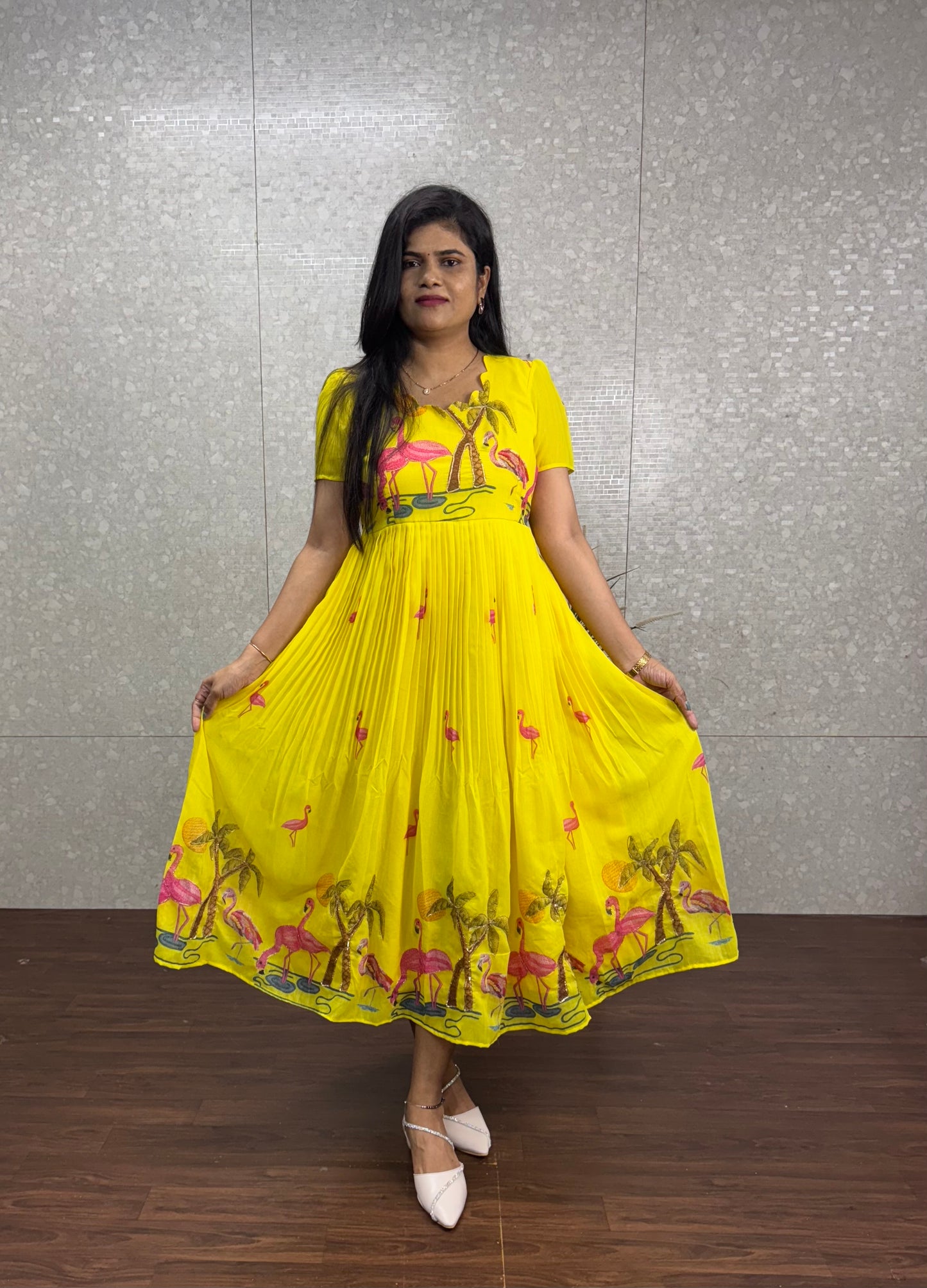 Mulchanderi frock-SRF1028A